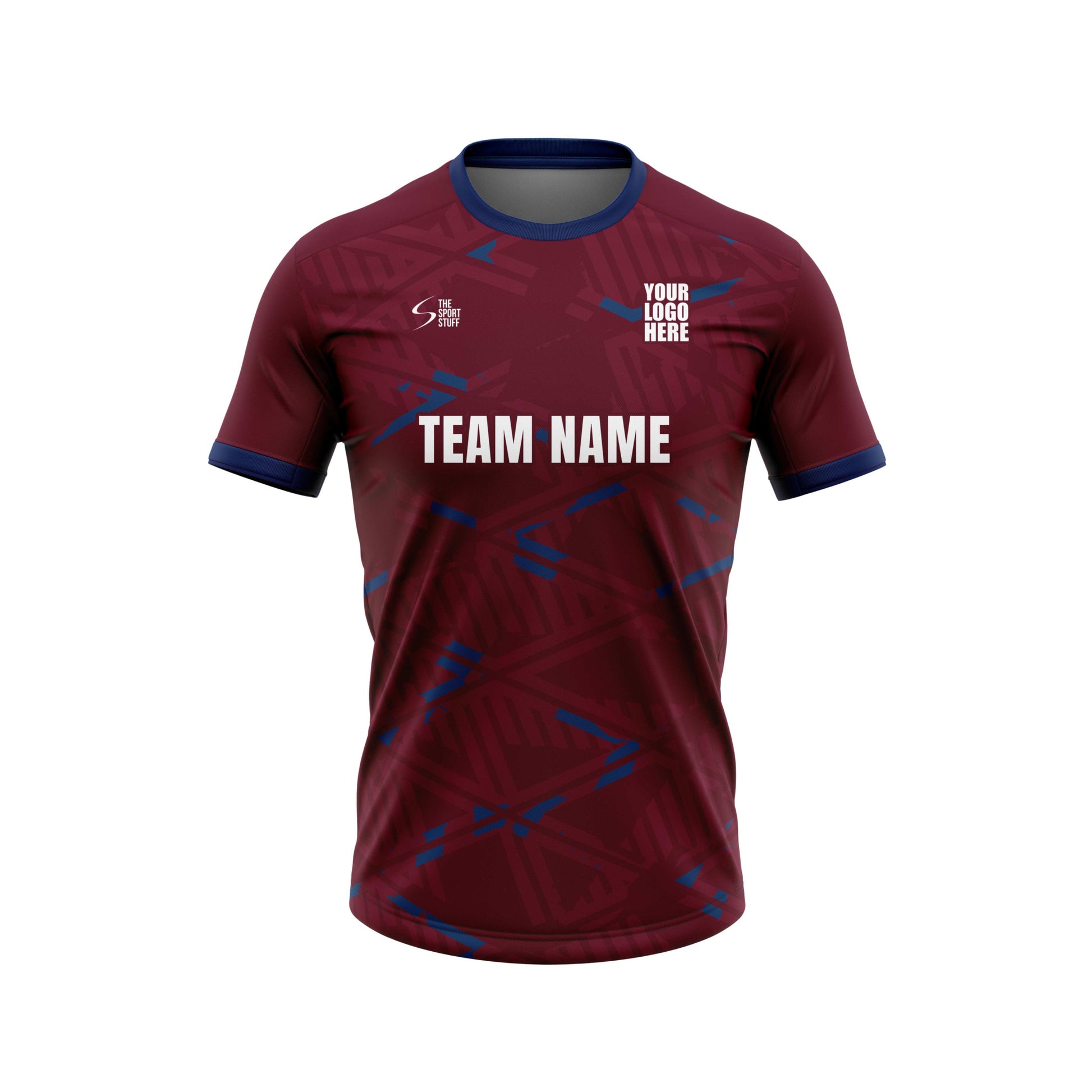 Dark Rose Football Custom Jersey With Shorts Half Sleeve Cot Net
