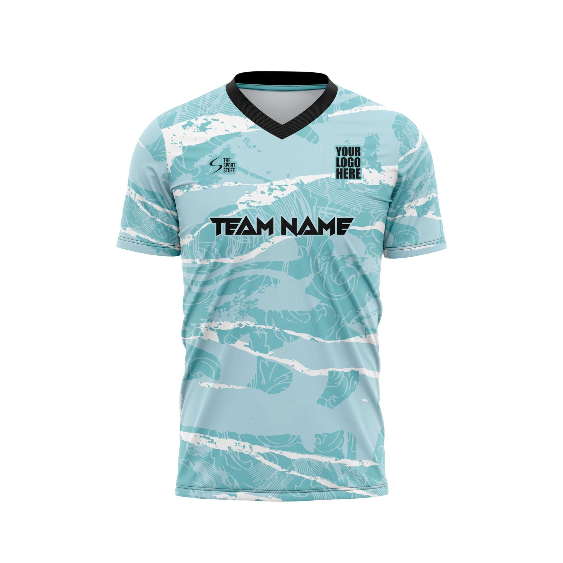 Aqua Marine Football Custom Jersey With Shorts Cot Net