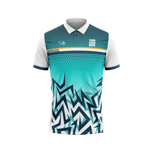 Aqua Army Cricket Custom Jersey With Trackpant Half Sleeve Jacquard