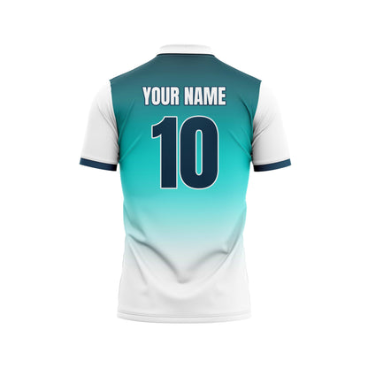 Aqua Army Cricket Custom Jersey With Trackpant Half Sleeve Jacquard