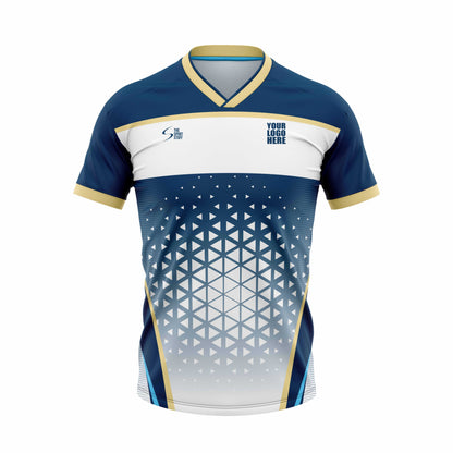 Oriental Blue Football Custom Jersey Shorts With Logo Or Number Print Half Sleeve Jacquard