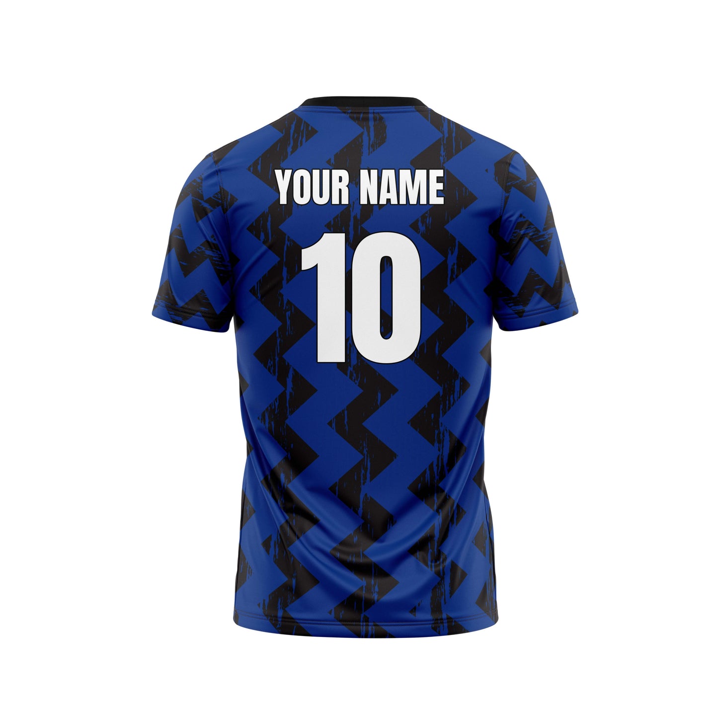Blue Black Zig Zag Football Custom Jersey Shorts With Logo And Number Print Jacquard