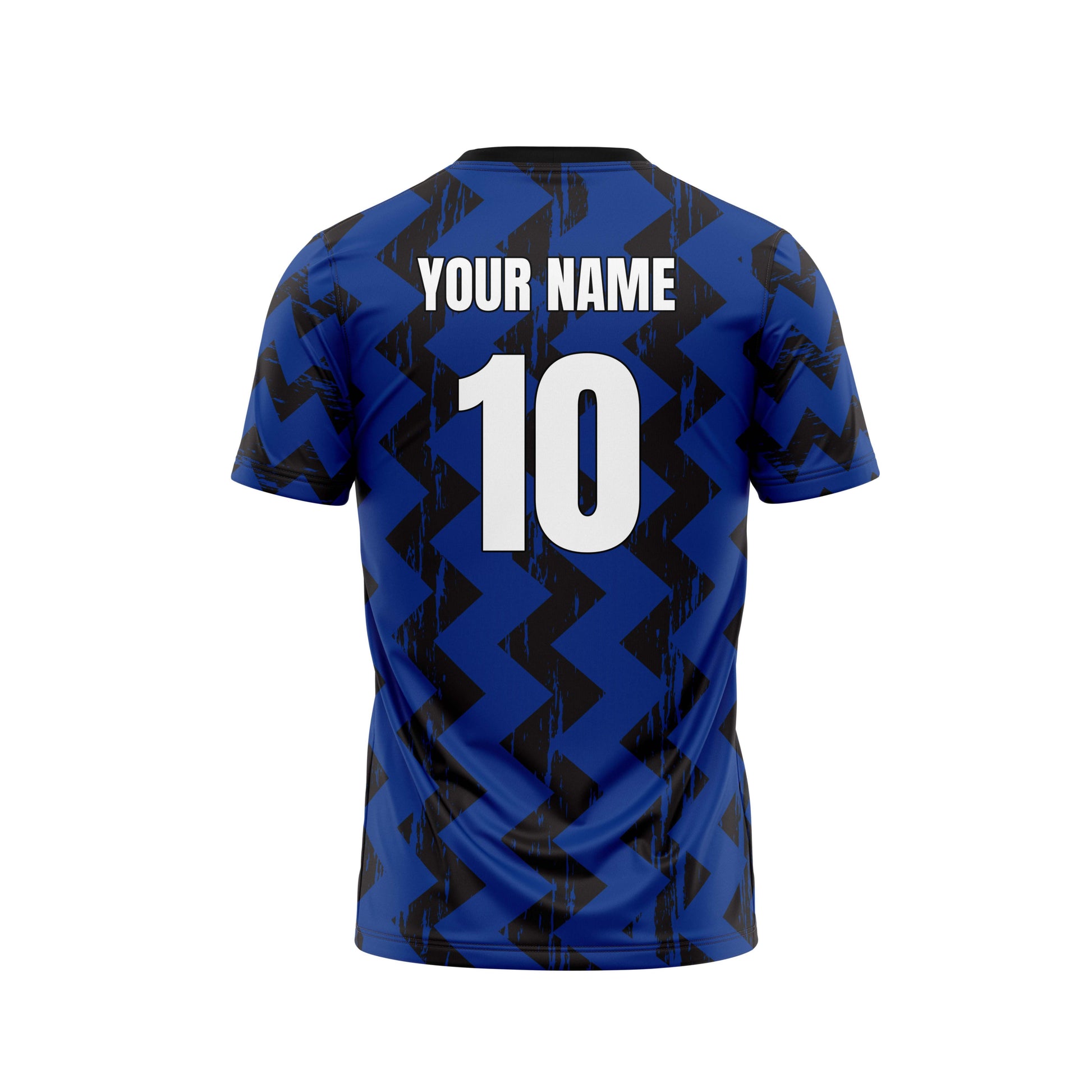Blue Black Zig Zag Football Custom Jersey Shorts With Logo And Number Print Jacquard