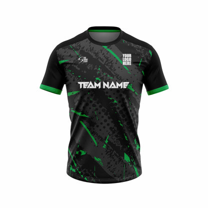 Green Tropics Football Custom Jersey Shorts With Logo And Number Print Half Sleeve Honeycomb