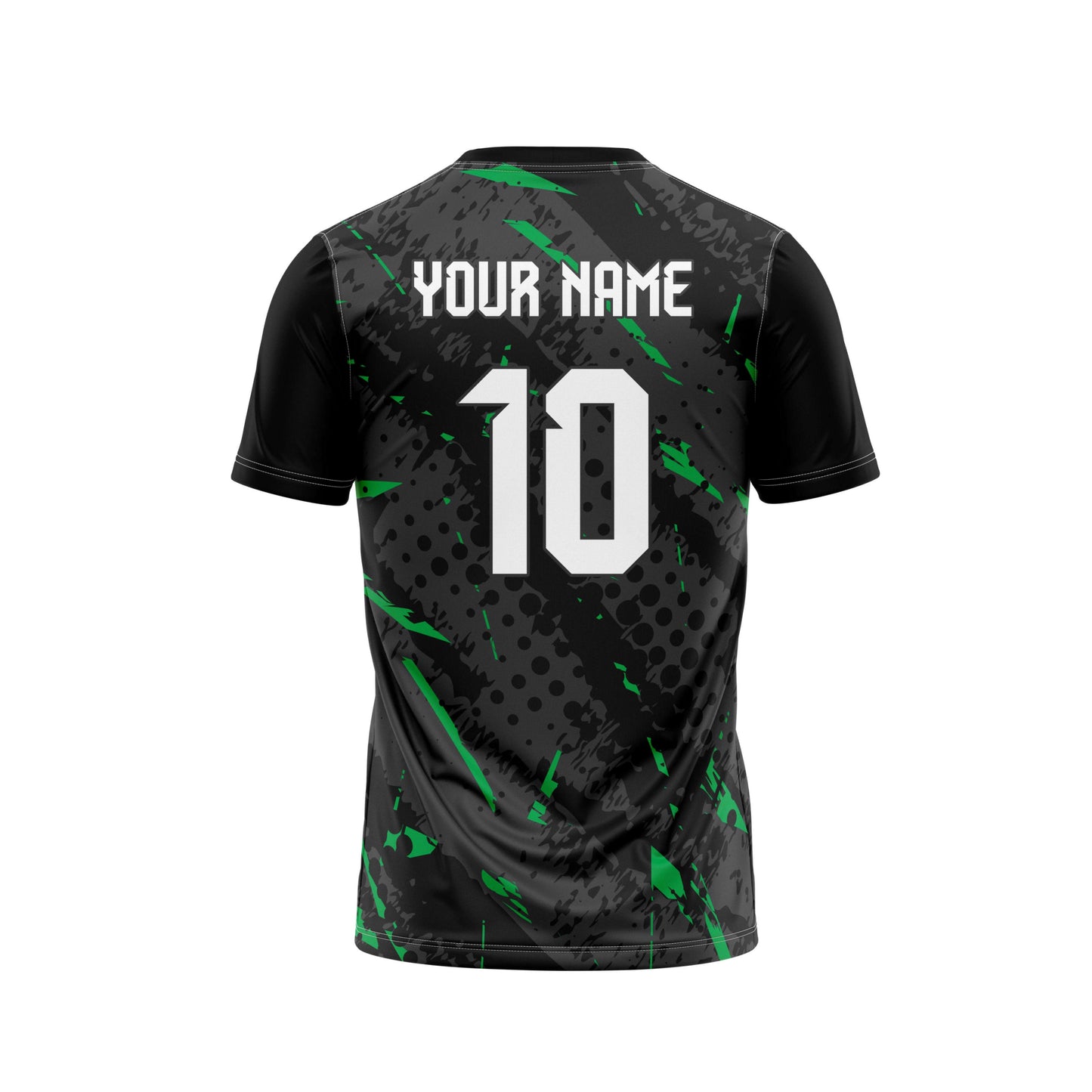 Green Tropics Football Custom Jersey Shorts With Logo And Number Print Half Sleeve Honeycomb
