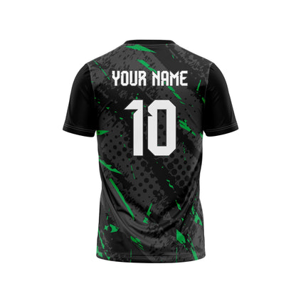 Green Tropics Football Custom Jersey Shorts With Logo And Number Print Half Sleeve Honeycomb