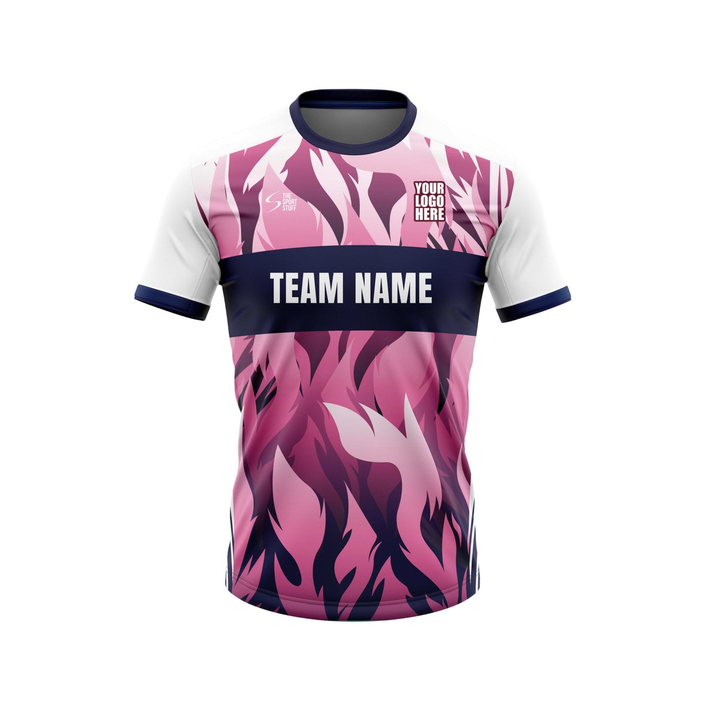 Pink Flames Football Custom Jersey Shorts With Logo And Number Print Honeycomb