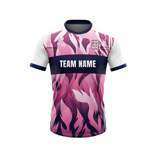 Pink Flames Football Custom Jersey Shorts With Logo And Number Print Honeycomb