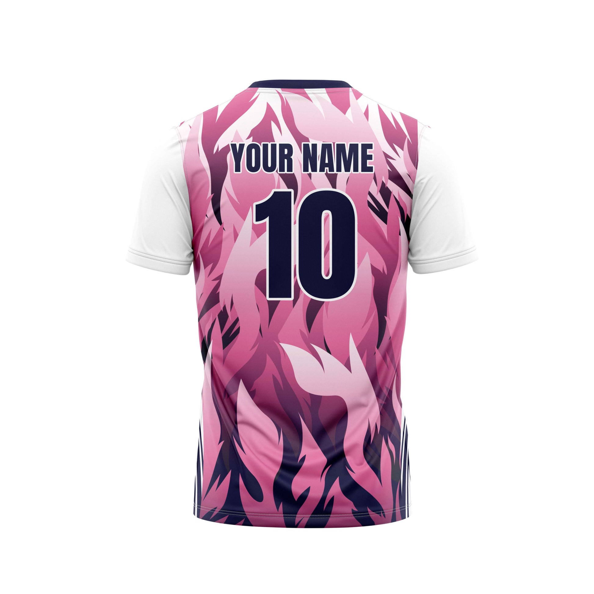 Pink Flames Football Custom Jersey Shorts With Logo And Number Print Honeycomb