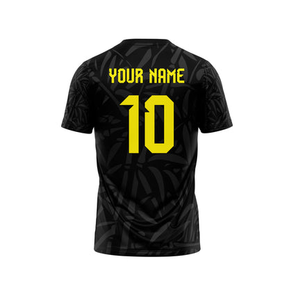 Yellow Lion Football Custom Jersey With Shorts Jacquard
