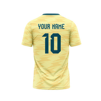 Butterscotch Football Custom Jersey With Shorts Half Sleeve Honeycomb