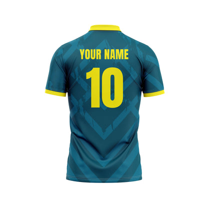 Peacock Yellow Cricket Custom Jersey Without Trackpant Jacquard