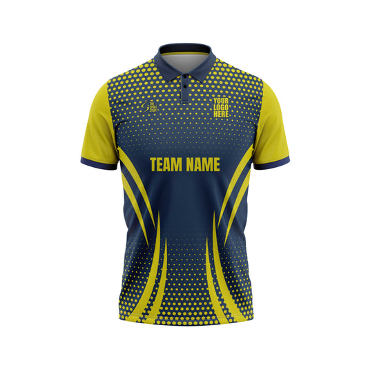 Yellow Bubbles Cricket Custom Jersey Without Trackpant Half Sleeve Honeycomb