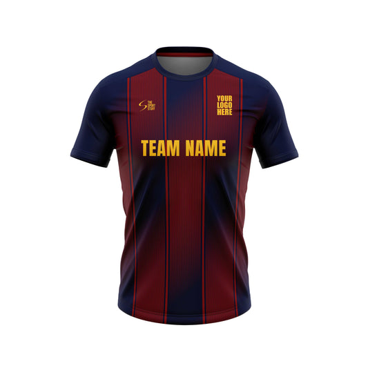Blue Red Stripes Football Custom Jersey Shorts With Logo And Number Print Honeycomb