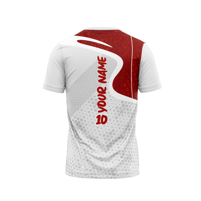 Grey Red Badminton Custom Jersey Without Shorts Cot Net