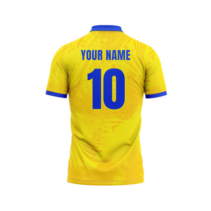 Yellow Blossom Cricket Custom Jersey Without Trackpant Half Sleeve Jacquard