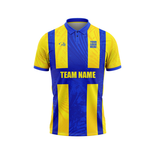 Yellow Blossom Cricket Custom Jersey Without Trackpant Half Sleeve Jacquard