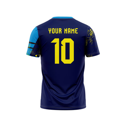 Dayflower Blue Football Custom Jersey Shorts With Logo And Number Print Honeycomb