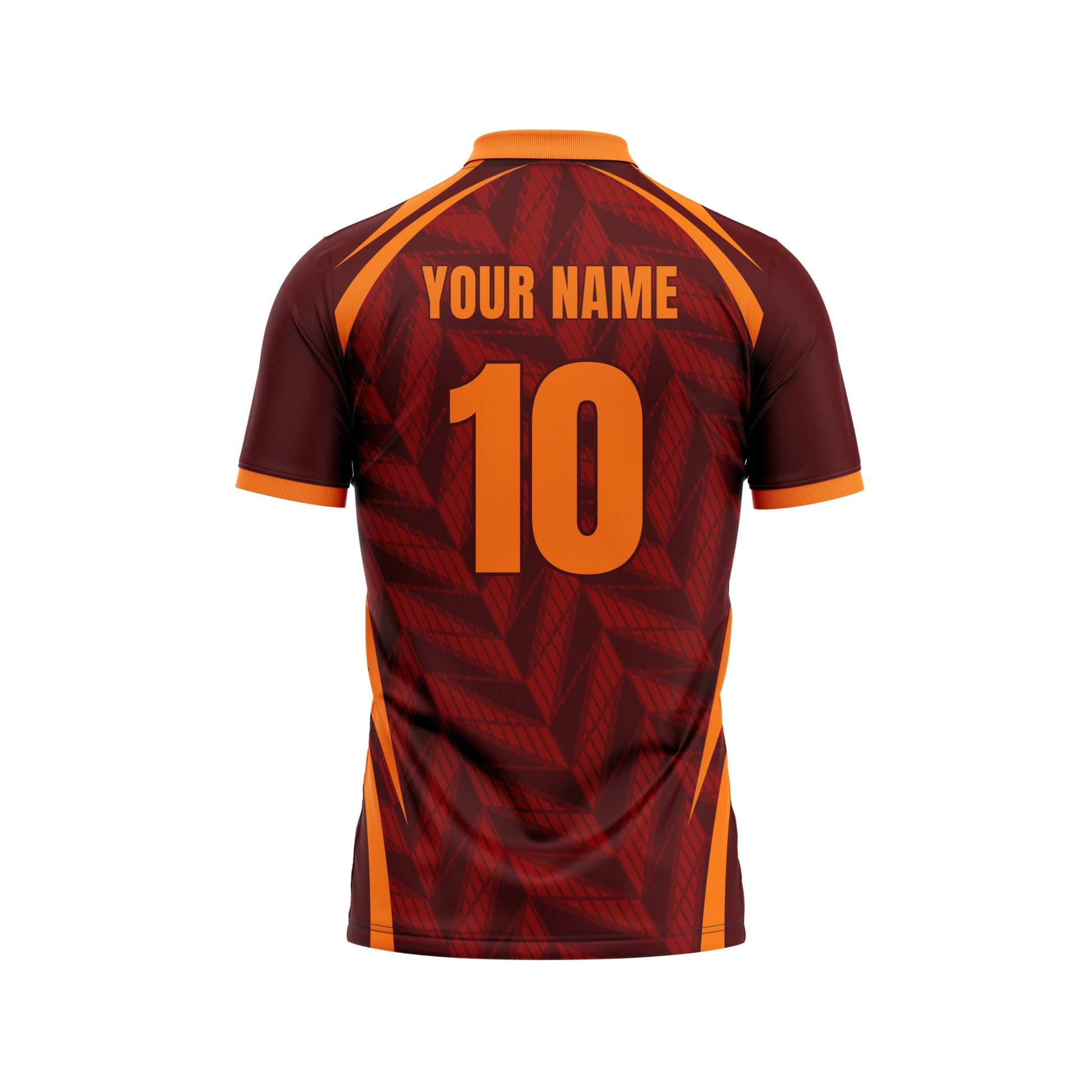 Chocolate Orange Cricket Custom Jersey Trackpant With Logo Print Half Sleeve Jacquard