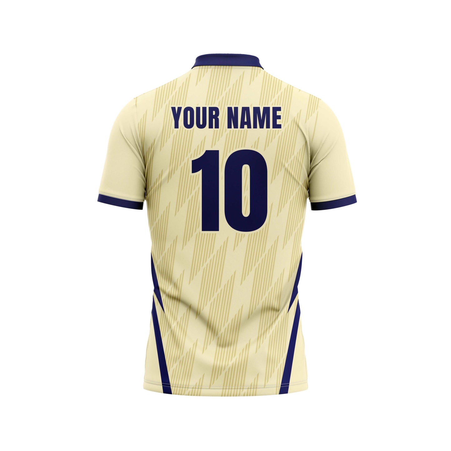 Cream Navy Cricket Custom Jersey With Trackpant Half Sleeve Cot Net