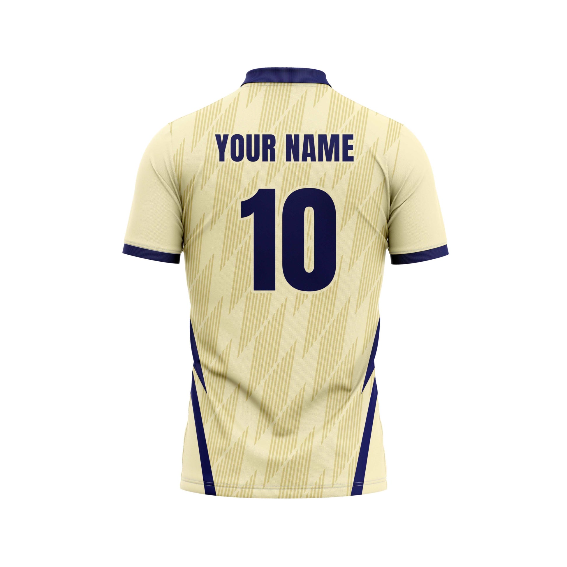 Cream Navy Cricket Custom Jersey With Trackpant Half Sleeve Cot Net
