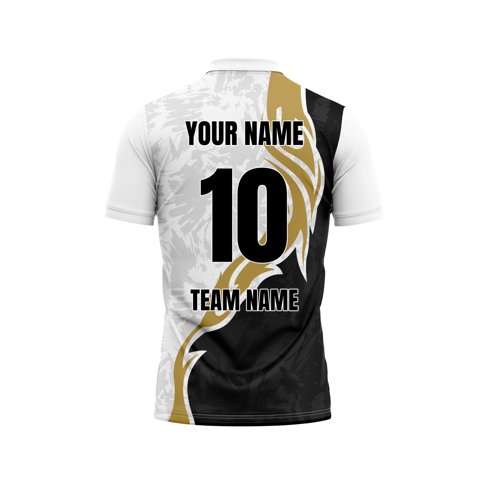 Golden Phantom Cricket Custom Jersey Trackpant With Logo Print Half Sleeve Jacquard