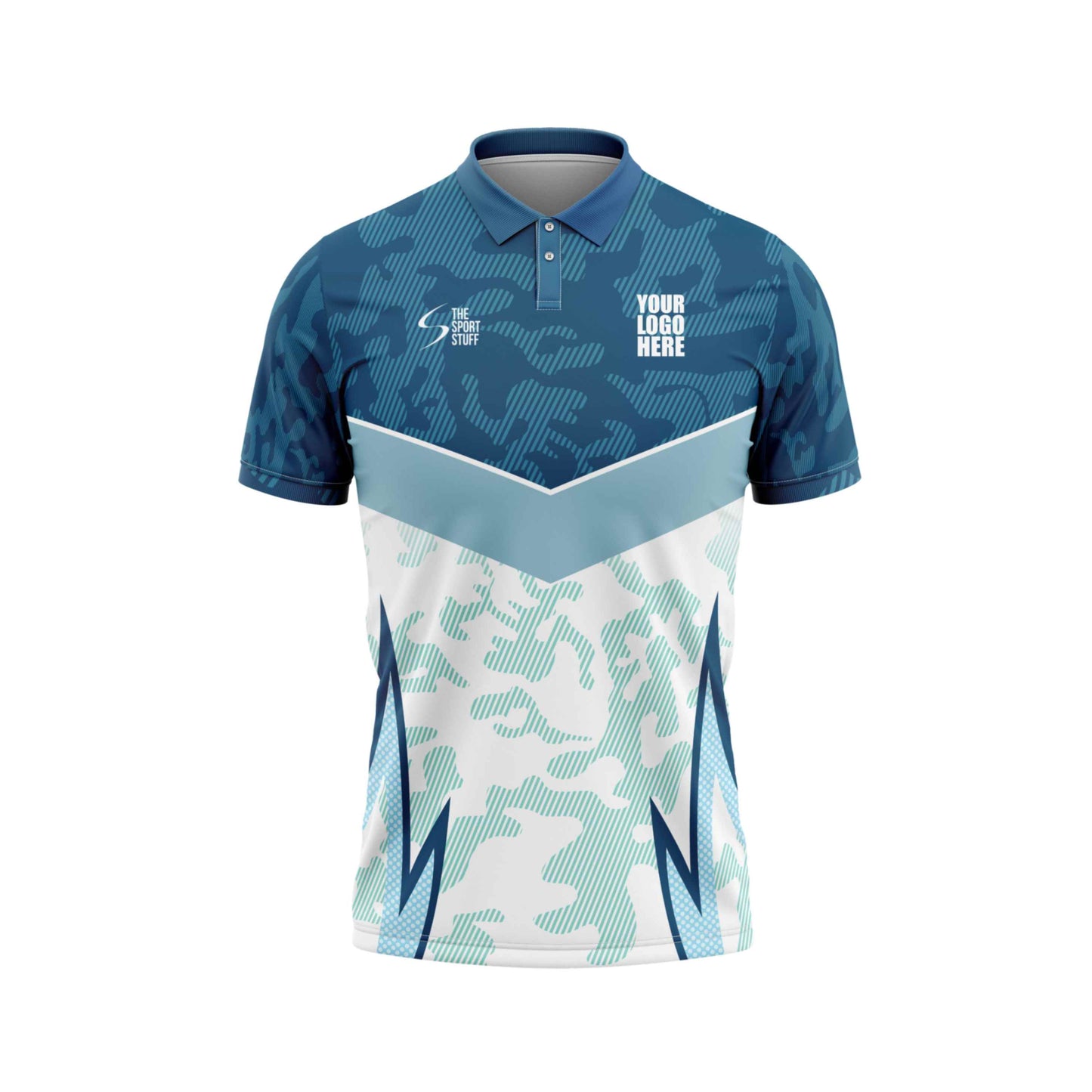 Ocean Camo Cricket Custom Jersey Trackpant With Logo Print Half Sleeve Cot Net