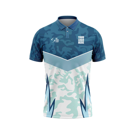 Ocean Camo Cricket Custom Jersey Trackpant With Logo Print Half Sleeve Cot Net