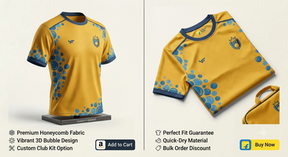 Yellow Bubbles Cricket Custom Jersey Without Trackpant Half Sleeve Honeycomb