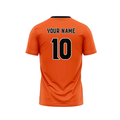 Orange Badminton Custom Jersey With Shorts Cot Net