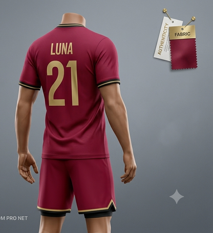 Dark Rose Football Custom Jersey With Shorts Half Sleeve Cot Net