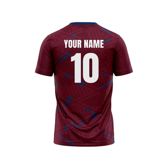 Dark Rose Football Custom Jersey With Shorts Half Sleeve Cot Net