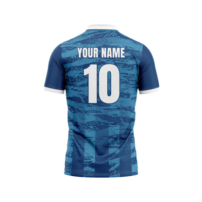 Midnight Blue Cricket Custom Jersey Trackpant With Logo Print Half Sleeve Jacquard