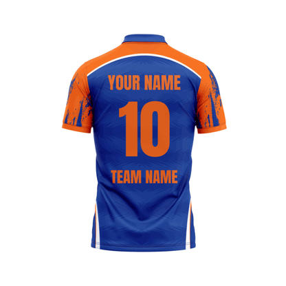 Orange Storm Cricket Custom Jersey Trackpant With Logo Print Half Sleeve Honeycomb