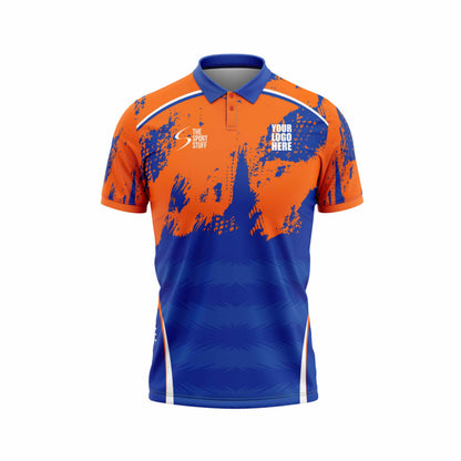 Orange Storm Cricket Custom Jersey Trackpant With Logo Print Half Sleeve Honeycomb