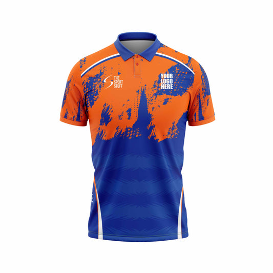 Orange Storm Cricket Custom Jersey Trackpant With Logo Print Half Sleeve Honeycomb