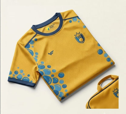 Yellow Bubbles Cricket Custom Jersey Without Trackpant Half Sleeve Honeycomb