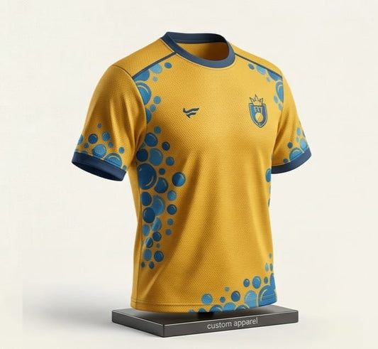 Yellow Bubbles Cricket Custom Jersey Without Trackpant Half Sleeve Honeycomb